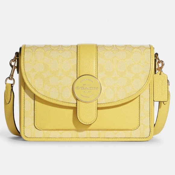 Coach Handbags - Coach Loonie Crossbody in Signature Jacquard Gold/Retro Yellow